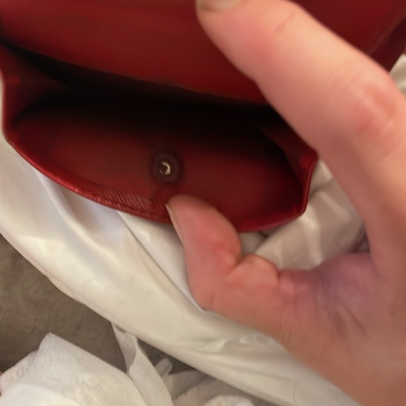 Prada Small Tri-Fold Wallet in Peonia Red - Picture 5 of 10